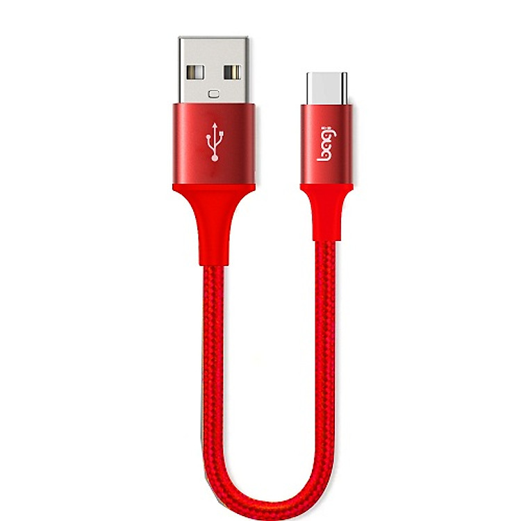 Cáp dù sạc nhanh Type-C Bagi dài 20cm CS20 - Hàng chính hãng made in VN