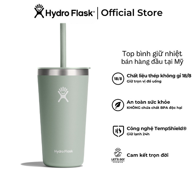 Bình giữ nhiệt Hydro Flask 20 oz All Around Tumbler with Straw Lid có năp ống hút - Hàng chính hãng(Season 2024)