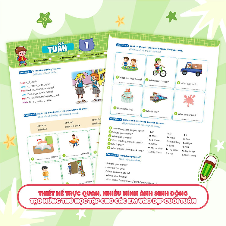 Phiếu Bài Tập Cuối Tuần Toán, Tiếng Việt, Tiếng Anh Lớp 4 - Ảnh 5