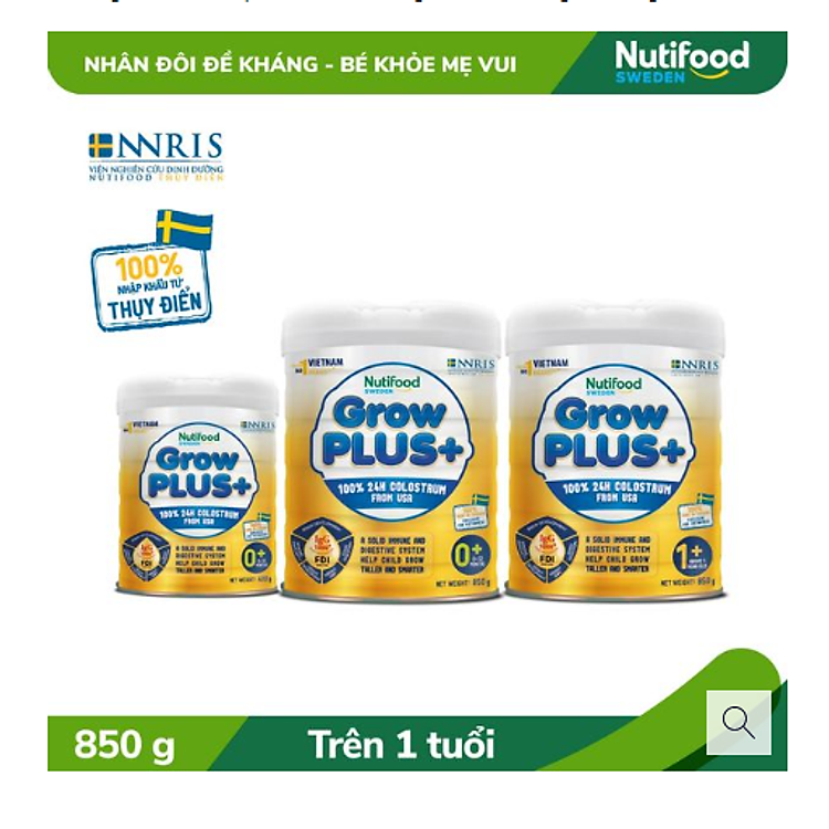 Sữa Bột GrowPLUS+ Vàng Nutifood 850g Hàng chuẩn Tiết kiệm - Hình ảnh 2