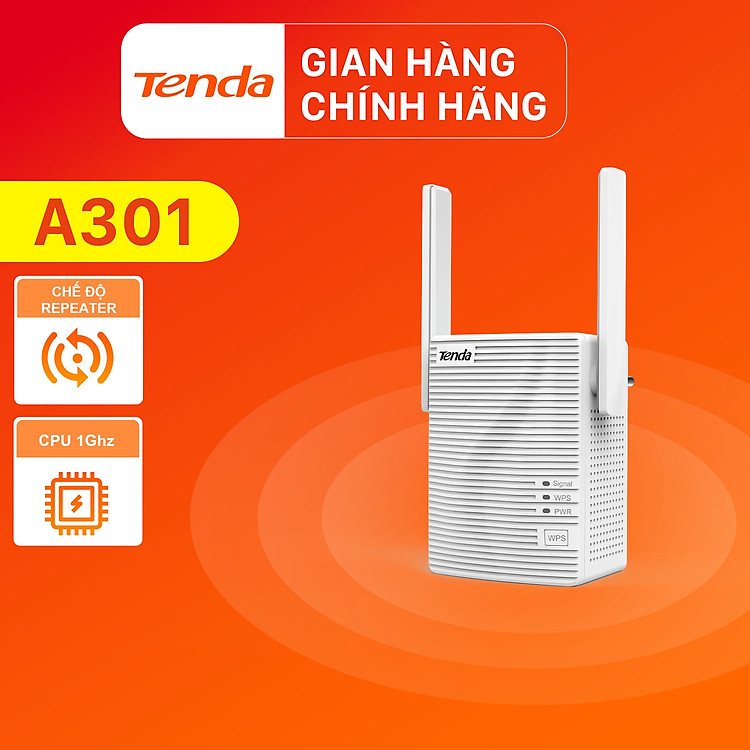Bộ kích sóng Wifi Tenda A301 Chuẩn N 300Mbps - Hàng Chính Hãng