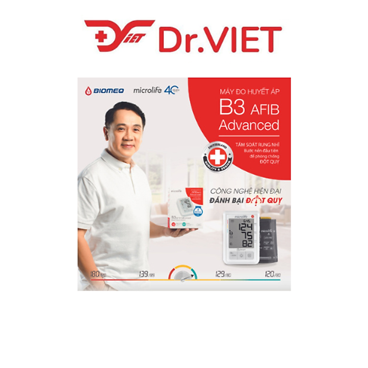 Máy đo huyết áp bắp tay điện tử Microlife B3 AFIB
