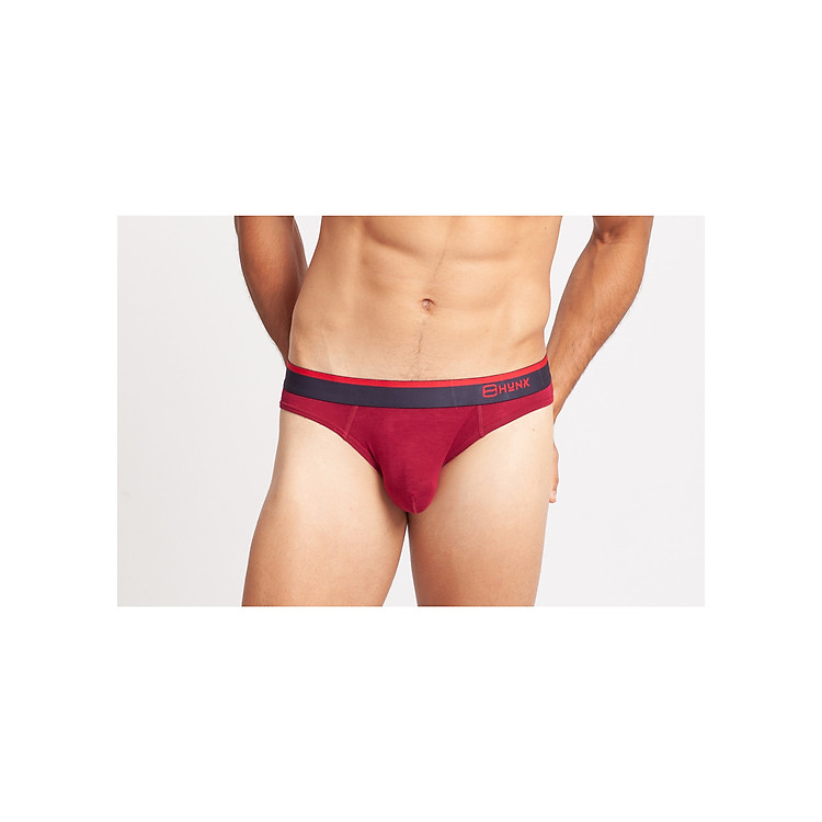 quần lót nam Hunk anatomic Brief đỏ rượu gỗ tre Úc
