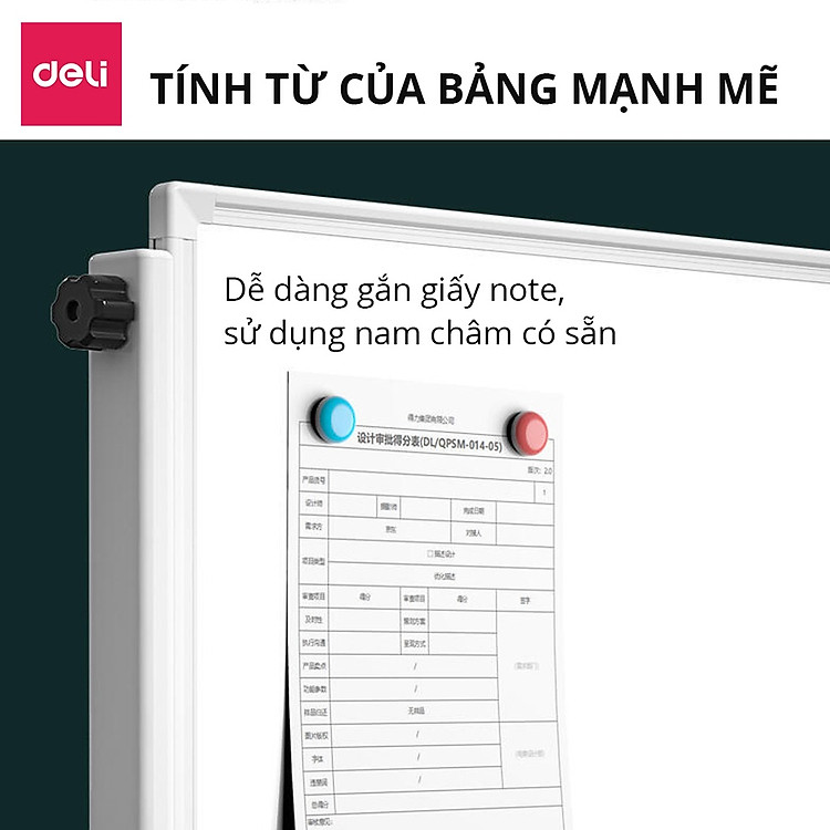 Bảng Từ Trắng Hai Mặt Xoay 360 Độ Có Chân Di Động Deli (60x90cm) - Ảnh 7