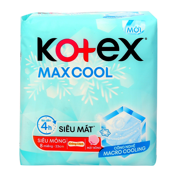 Băng Vệ Sinh Kotex Thảo Dược Cool Siêu Mỏng Không Cánh 8 Miếng