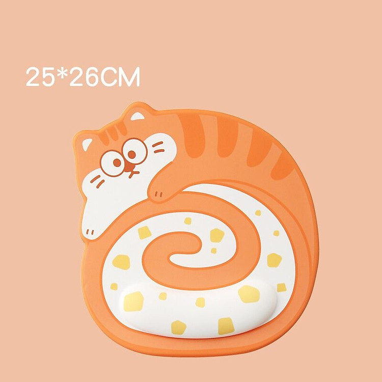 Miếng Lót Chuột Kê Tay Bàn Phím Mèo Cuộn Chó Corgi Đệm Cổ Tay Mousepad 3D_ Hàng chính hãng