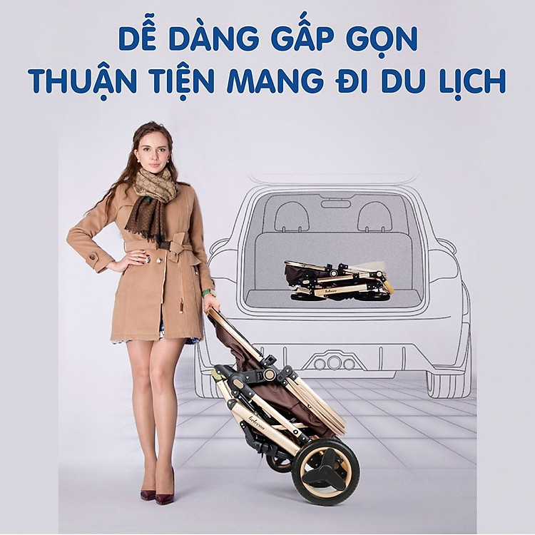 Xe đẩy nôi ru cho bé BELECOO Chính hãng Giá rẻ - Hình ảnh 2