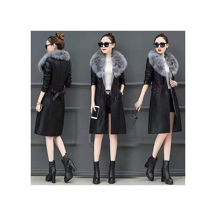 Áo Khoác Da Cổ Phối Lông - KB2315