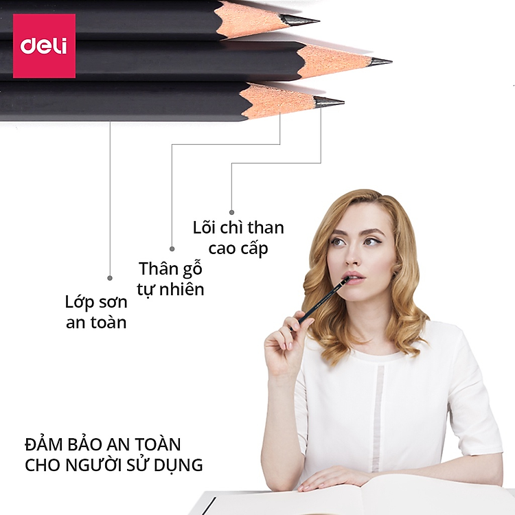 Bộ Bút Chì Phác Thảo Deli (8 chiếc) - Ảnh 4