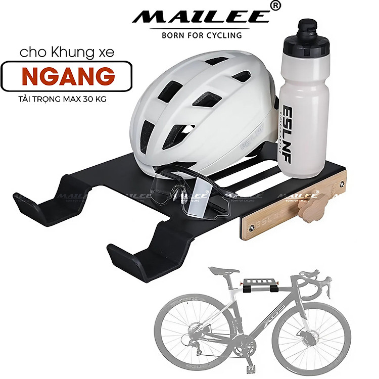 Móc Treo Xe Đạp Tường 30kg ESL-30 Tiết Kiệm Không Gian, Có Bọc Cao su chống trầy xe, Giá Đỡ Xe Đạp Trong Nhà Nhà Để Xe - Mai Lee