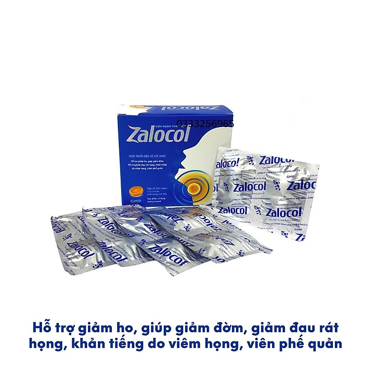 Viên ngậm thảo mộc Zalocol hỗ trợ giảm ho, giảm đờm hộp 5 vỉ x 4 viên