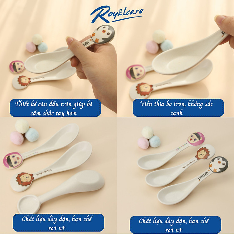 Thìa bột tre kháng khuẩn ROYALCARE cho bé Chính hãng Giá tốt - Hình ảnh 5
