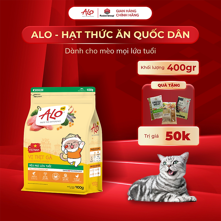 ALO - Thức ăn cho mèo mọi lứa tuổi dinh dưỡng sạch từ nguyên liệu Việt Nam