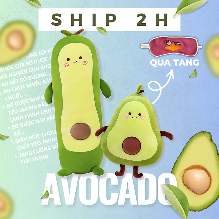 Thú nhồi bông trái bơ dễ thương Chính hãng Giá rẻ