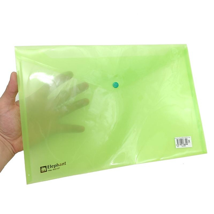 Bìa Nút Nhựa Elephant 421F - Xanh Lá Cây - Ảnh 4