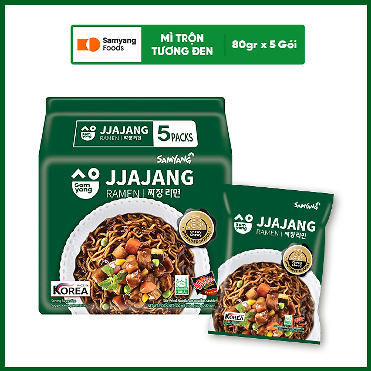 [Mì 80g] 5 Gói Mì Trộn Tương Đen Jjajang Samyang Foods date T10/2025