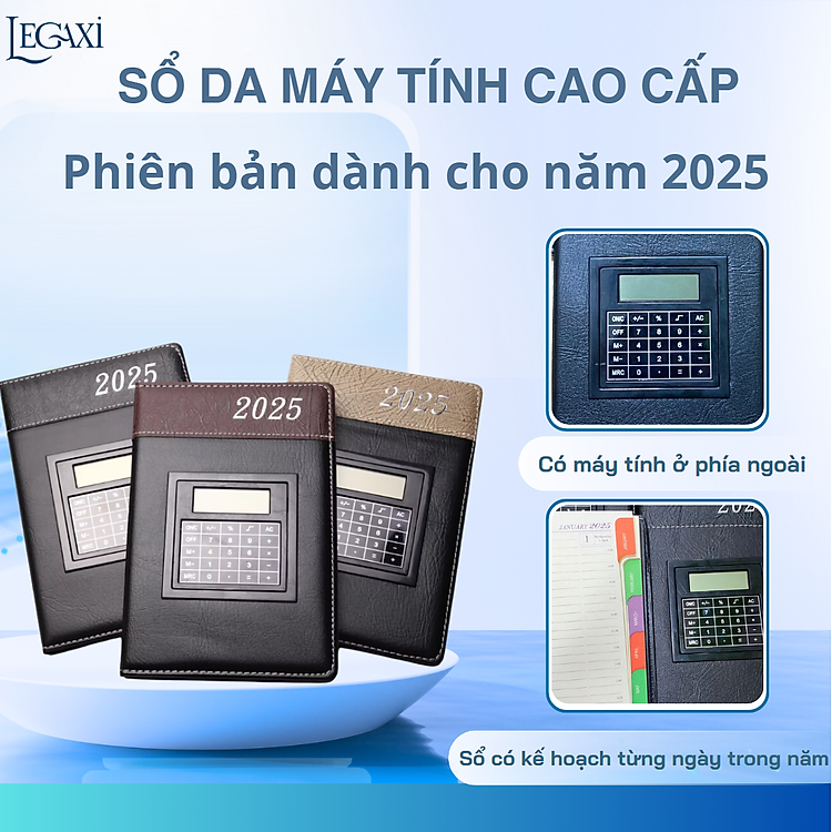 Sổ Da Doanh Nhân Kèm Máy Tính (Dành cho kế hoạch 2025)