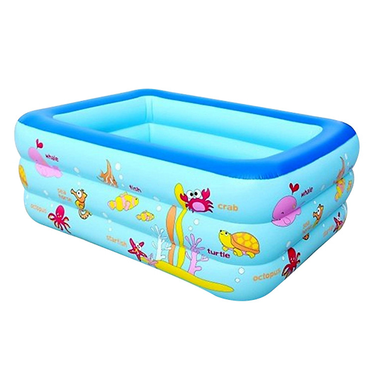 Bể Bơi Phao 3 Tầng Cho Bé (150 x 110 x 55 cm) + Bơm Điện 2017