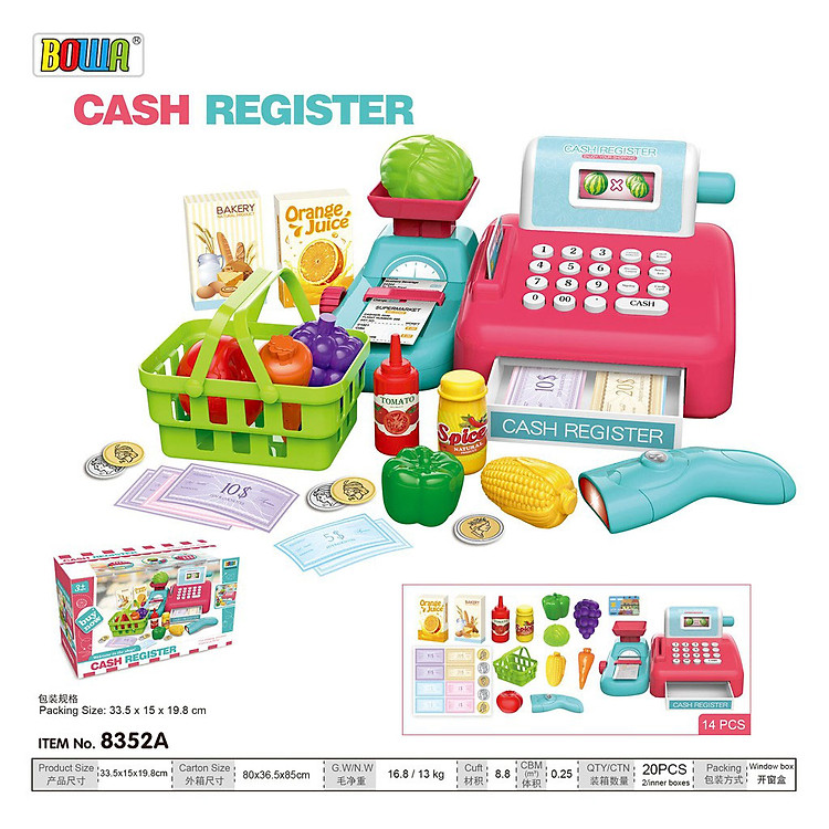 Bộ đồ chơi BOWA 8352A - Quầy thanh toán Chính hãng Giá rẻ - Hình ảnh 3