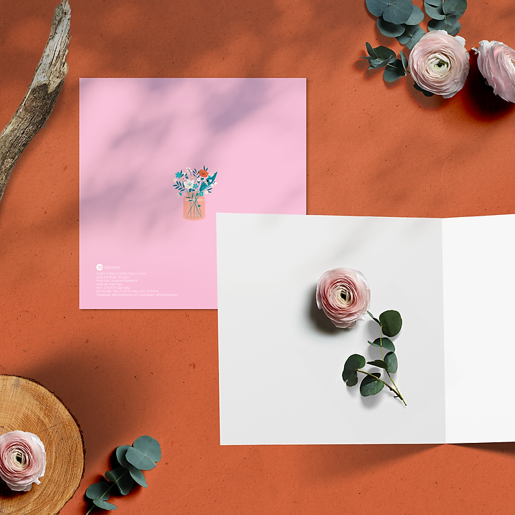 Thiệp Mừng Phụ Nữ 8/3, 20/10 Vuông 12x12 cm - Ảnh 3