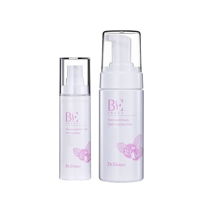 Set 2 Sản Phẩm Vệ sinh Vùng Kín Phụ Nữ Dr.DOuxi- Dung Dịch Vệ Sinh tạo bọt vùng kín + Xịt Phụ Khoa