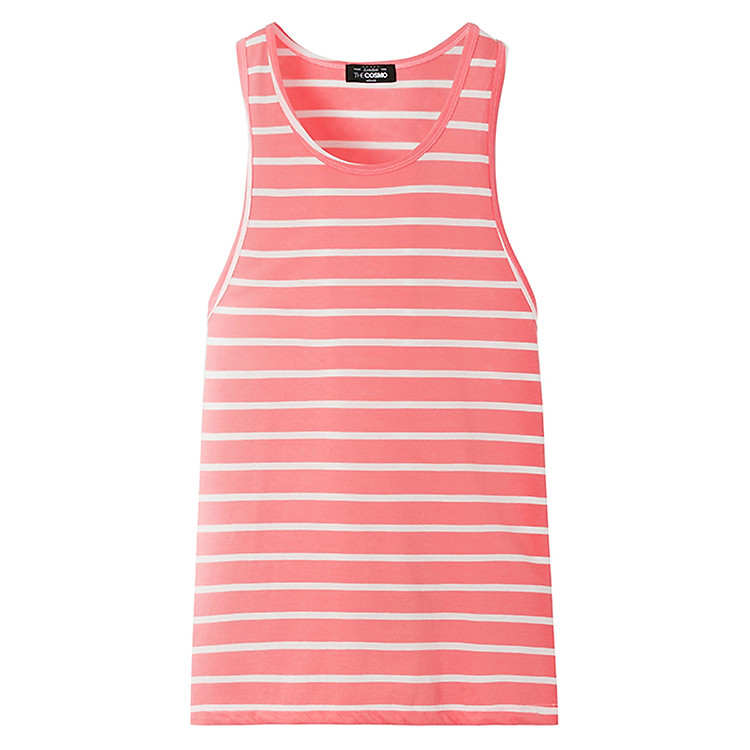 Áo Thun Nam Sát Nách Sọc Ngang THE COSMO Sleeveless T-Shirt - Pink
