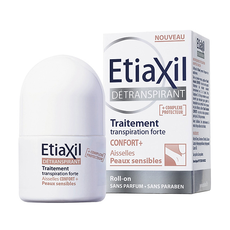 Lăn khử mùi Etiaxil Détranspirant Traitement Confort+ Aisselles Peaux Sensibles 15ml (Dành cho da siêu nhạy cảm)