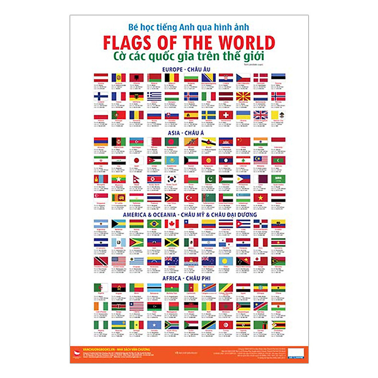 Sách Bé Học Tiếng Anh Qua Hình Ảnh - Cờ Các Quốc Gia Trên Thế Giới (Tái Bản)