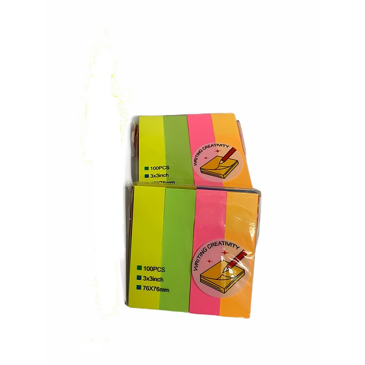 Giấy note dạ quang 4 màu No.GS-02 (5 xấp) - Ảnh 3