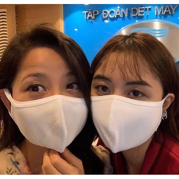 COMBO 10 KHẨU TRANG VẢI DỆT KIM CHỐNG BỤI MÀU TRẮNG - KHẨU TRANG COTON TY2020 CUA MAY 10