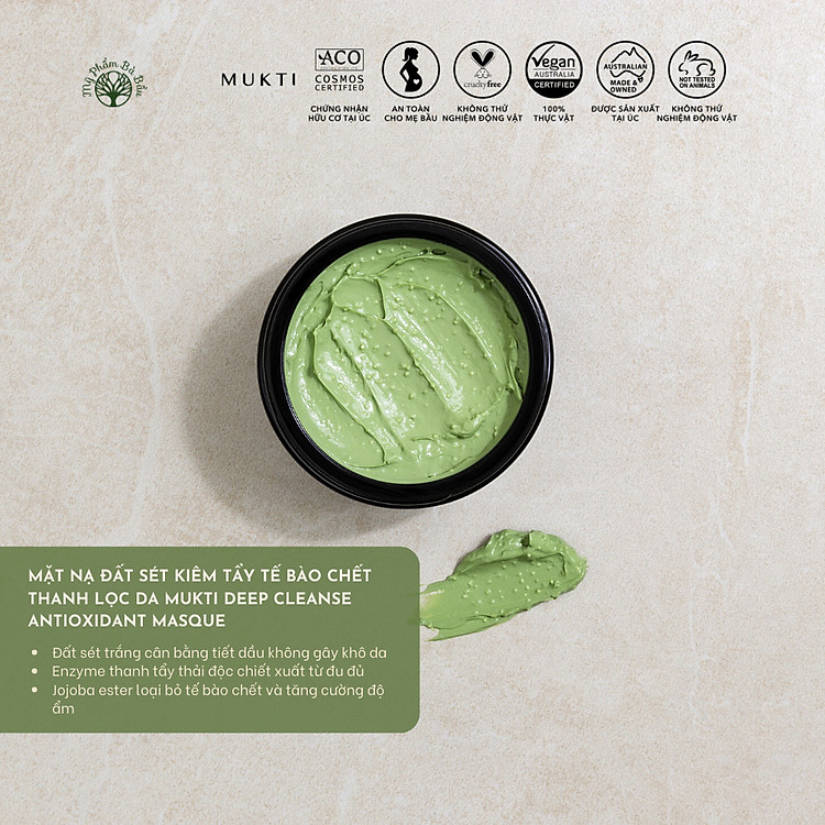 Mặt Nạ Đất Sét Kiêm Tẩy Tế Bào Chết Thanh Lọc Da Mukti Deep Cleanse Enzyme Mask (50g)