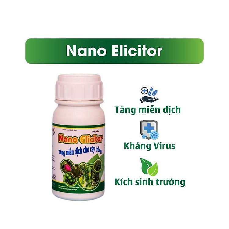 Nano Elicitor 250ml Diệt Khuẩn AT Siêu Kích Kháng Virus Chống Xoăn Ngọn Thể Khảm Trên Rau Sạch
