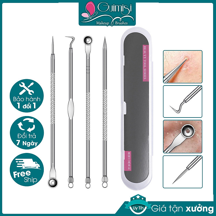 Bộ 4 Món Que Nặn Mụn Trứng Cá, Mụn Đầu Đen