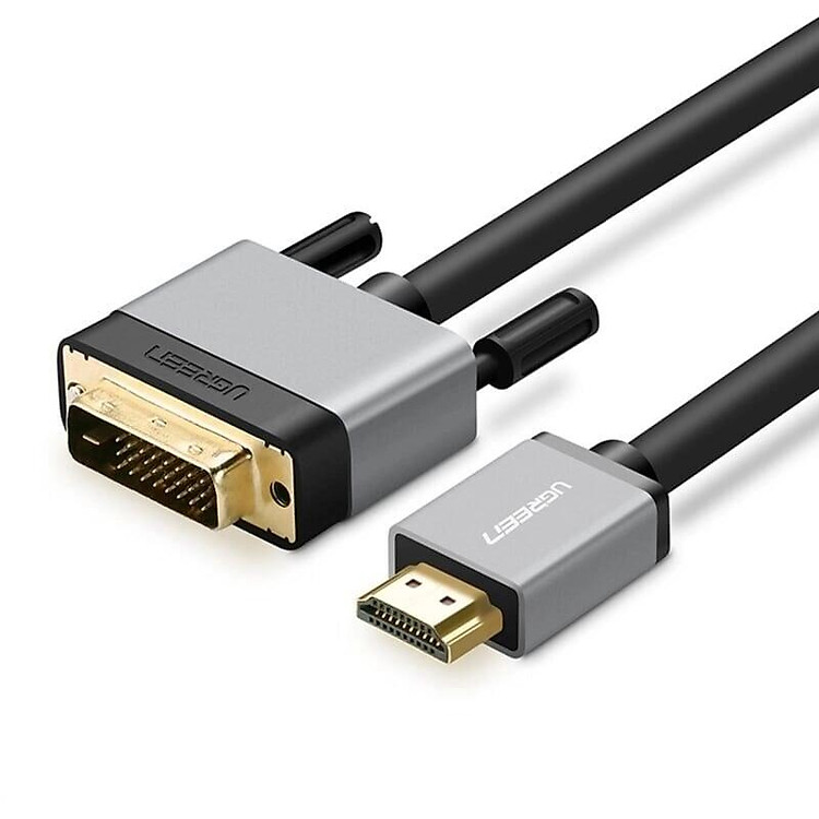 Ugreen 20893 15M màu Đen Cáp chuyển đổi HDMI sang DVI 24 + 1 thuần đồng cao cấp HD128 - Hàng chính hãng
