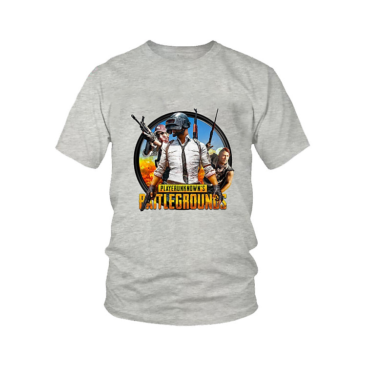 Áo thun In Hình Game PUBG Mẫu 1 (Xám)