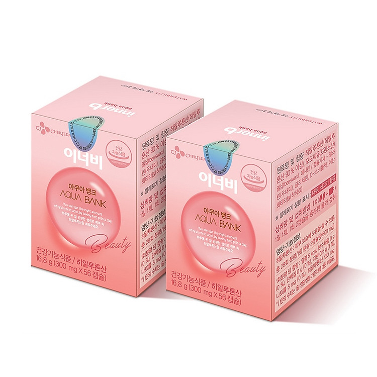 Combo 2 thực phẩm bảo vệ sức khỏe Innerb Aqua Bank (giúp giữ ẩm cho da từ Axit Hyaluronic) lọ 56 viên - Sản Phẩm Chính Hãng
