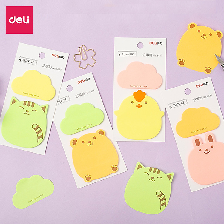 Giấy nhớ học sinh hình dễ thương Deli (Màu ngẫu nhiên) - Ảnh 2