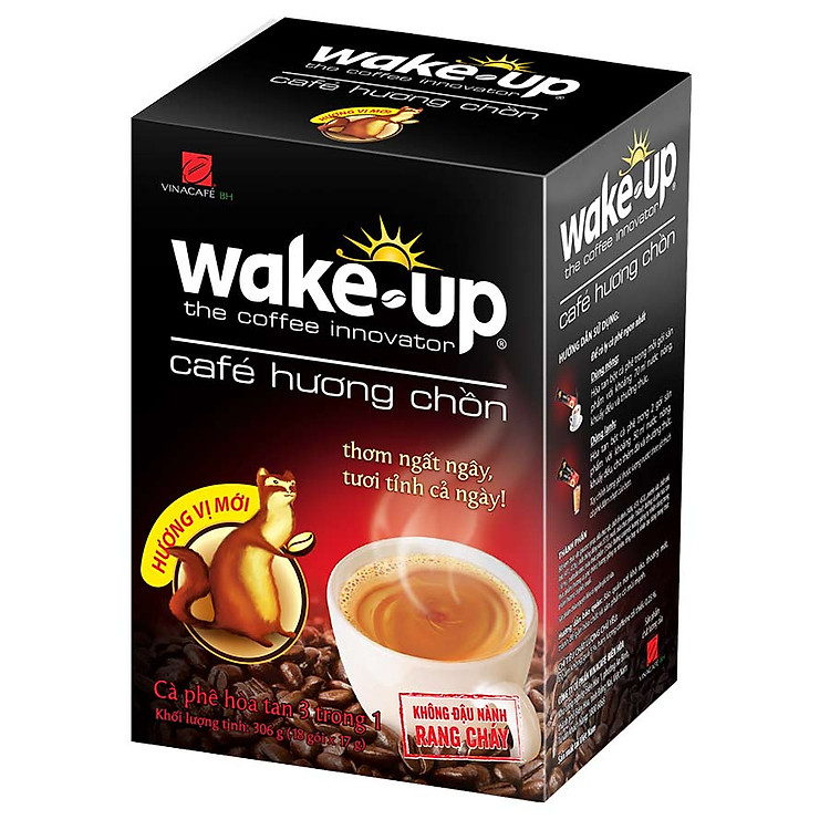 Cà Phê Wake Up Hương Chồn Vina Café (Hộp 18 Gói x 17gr)