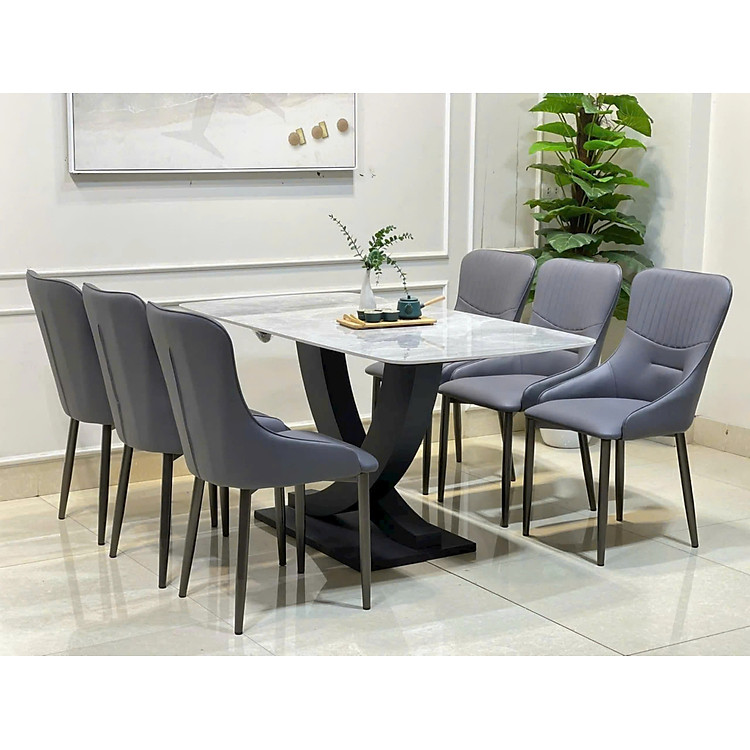 Bộ bàn ăn mặt đá nhập khẩu sang trọng, hiện đại CTL04 Tundo nhiều lựa chọn