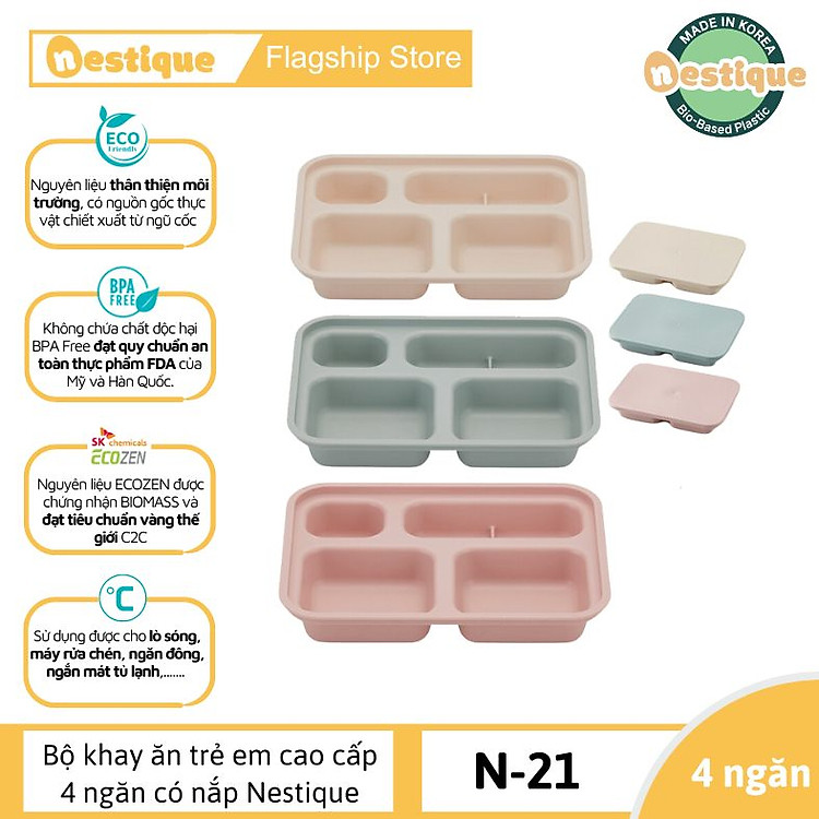 Bộ Khay Ăn Trẻ Em Nestique N-21 Chính hãng Tiết kiệm - Hình ảnh 2