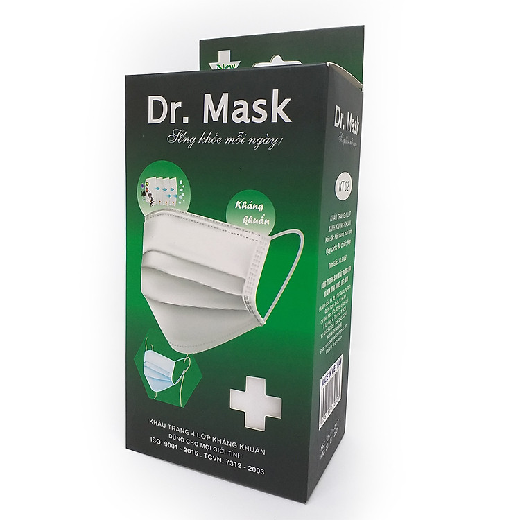 Khẩu Trang Kháng Khuẩn Dr Mask 4 Lớp ( 30 chiếc) 3 ngày không mùi