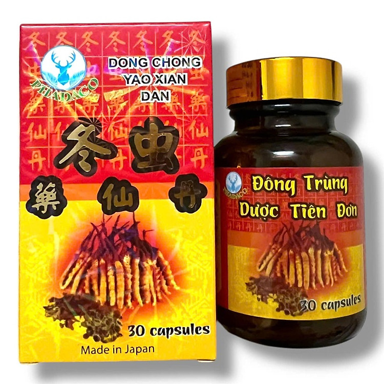 Viên uống đau nhức xương khớp Đông trùng dược tiên đơn - Dong Chong Yao Xian Dan - Xuất xứ Nhật Bản - Mã số 1521