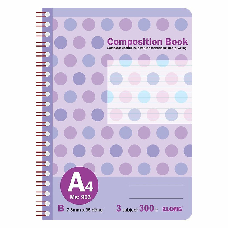 Sổ Kẻ Ngang Lò Xo Kép KLONG A4 (300 trang) - Ảnh 2