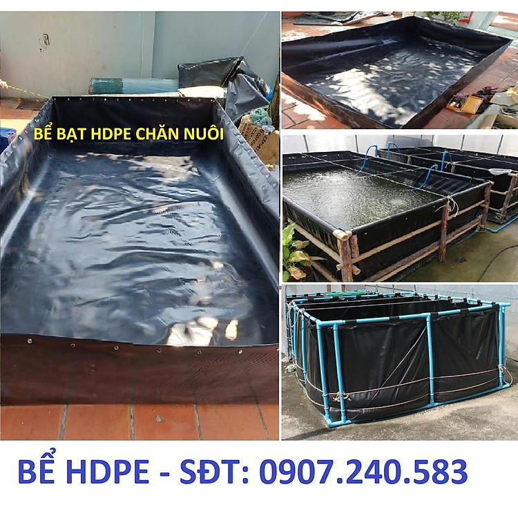BỂ BẠT HDPE CHĂN NUÔI ẾCH 4m x 3m x 1m