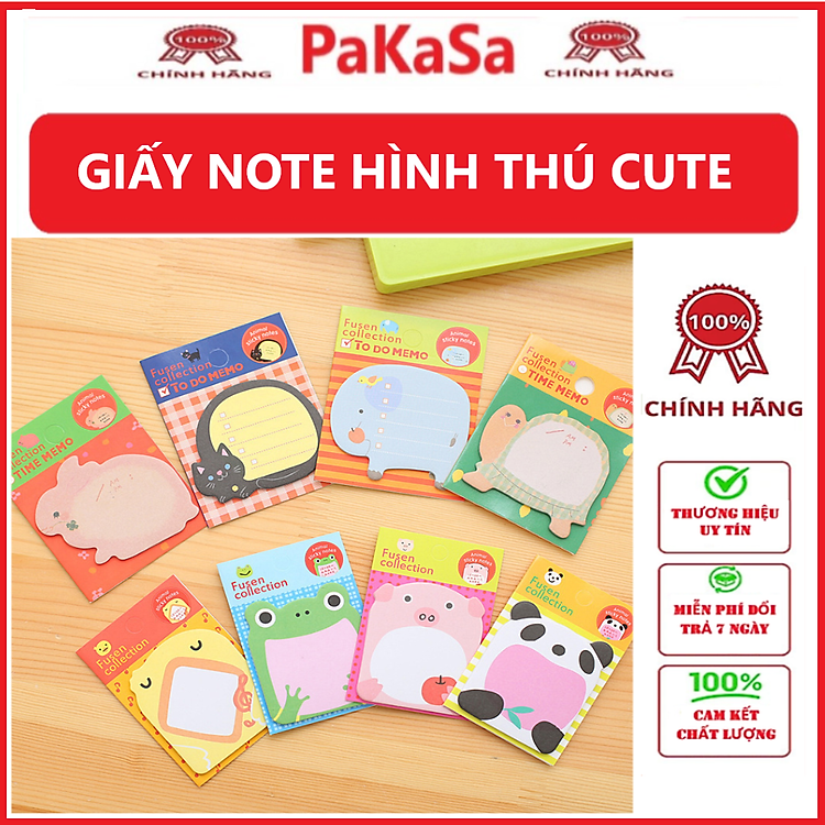 Giấy Note Hình Thú Dễ Thương (Màu ngẫu nhiên)