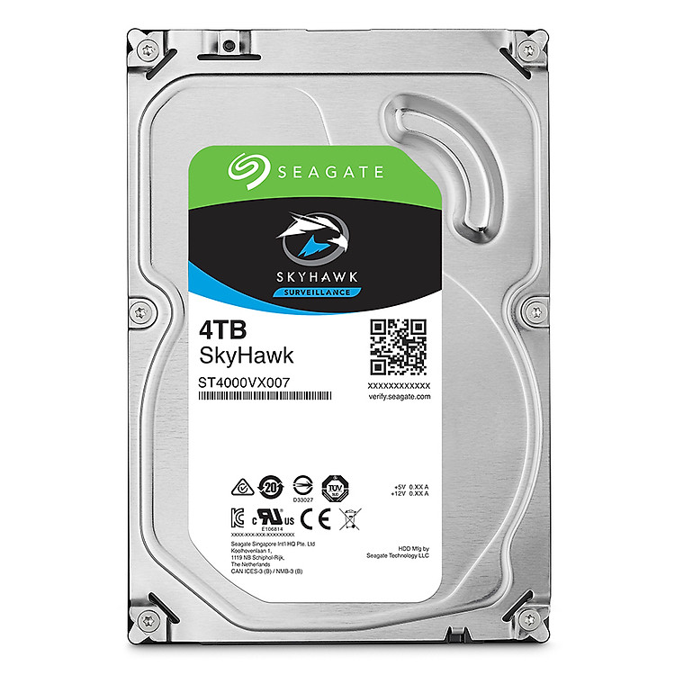 Ổ Cứng HDD Seagate Skyhawk 4TB 3.5 Sata 6Gb/s/64MB Cache/5900RPM - Hàng Chính Hãng