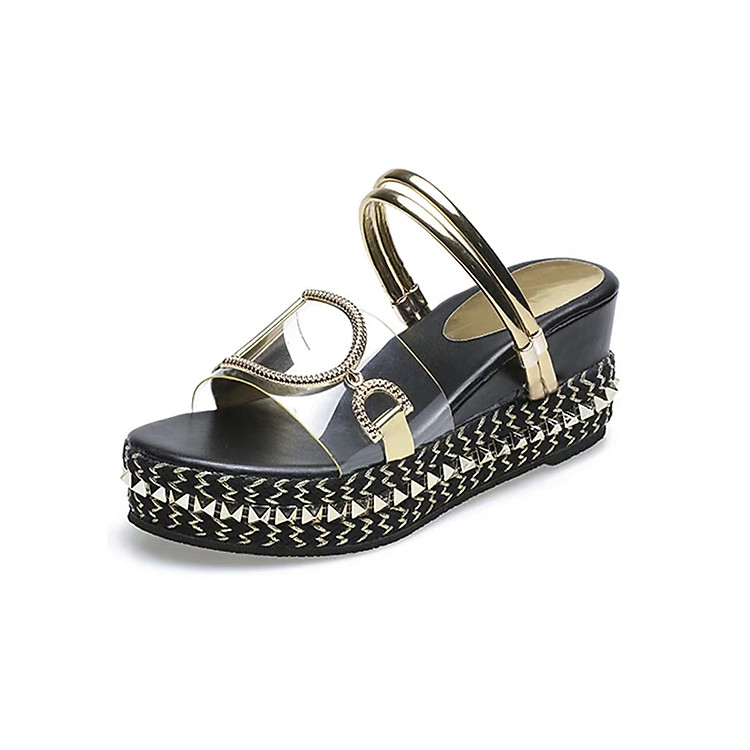 Giày Sandal Đế Xuồng Đinh Quai Trong