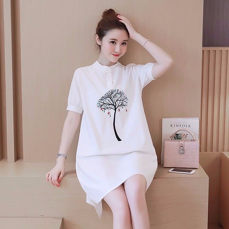 Đầm Bầu Suông In Cây May Mắn TD102