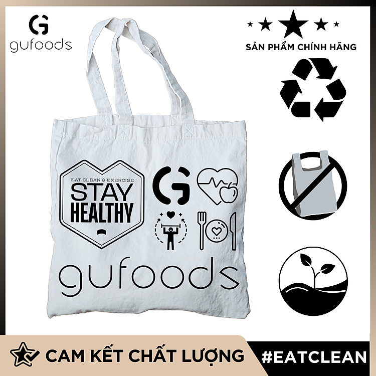 Túi vải canvas GUfoods - Kích thước 36x30x14cm