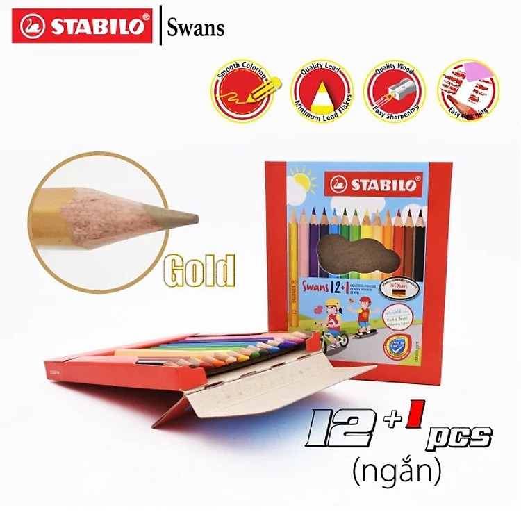 Bộ Bút Chì Màu Tẩy Xóa STABILO Swans (24 màu) - Ảnh 3